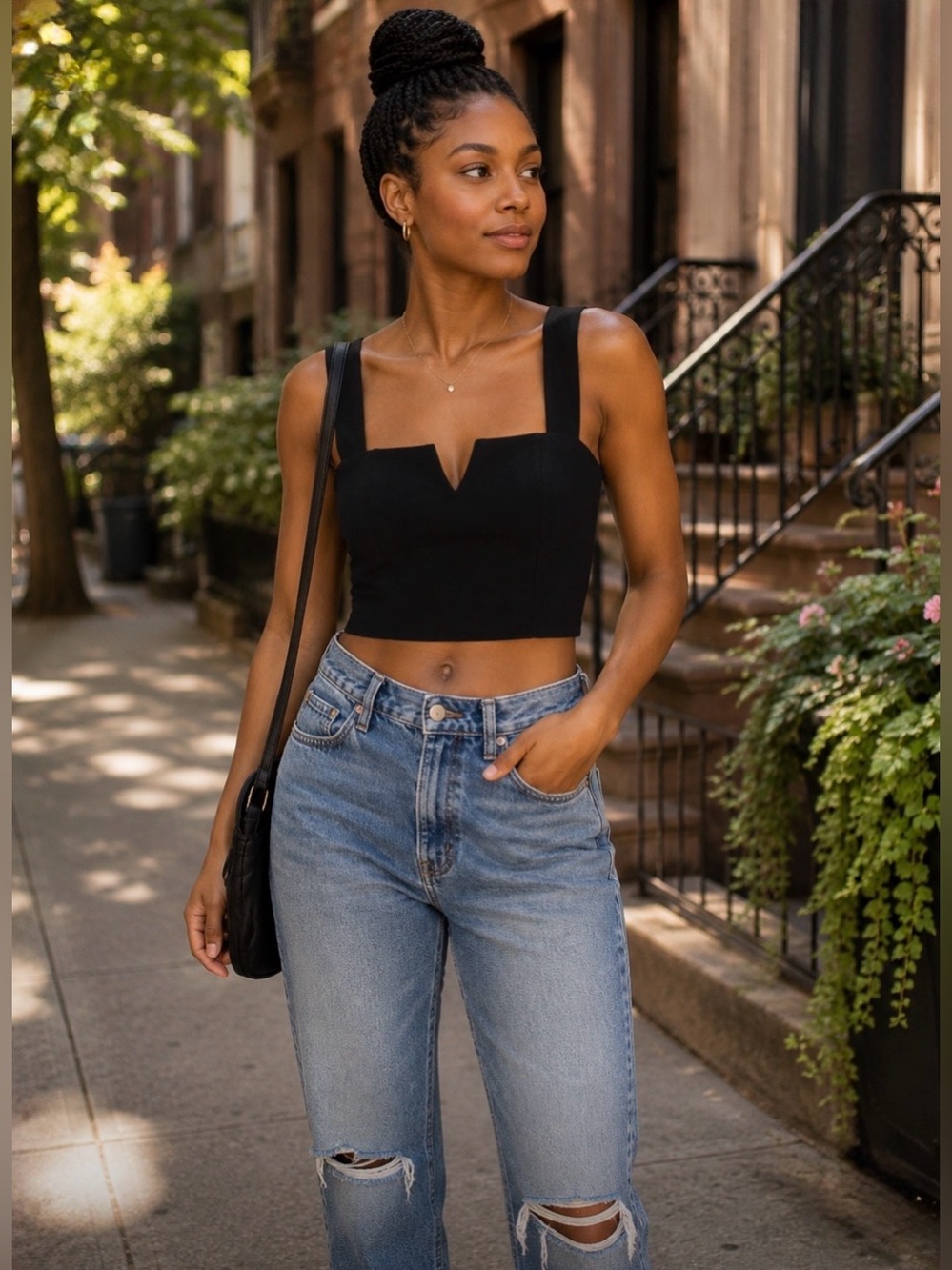 NWOT Black Women's Crop Tank